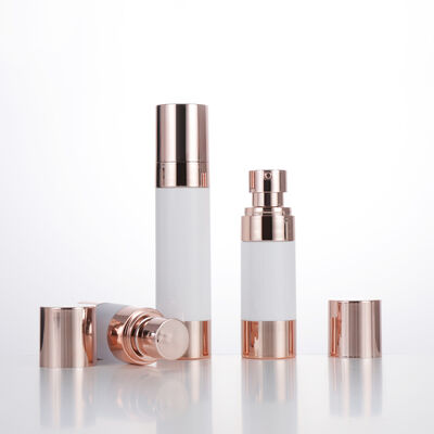 Viaggio vuoto Mini Bottiglia rotonda di lozione senza aria 15ml 30ml 50ml Bottiglia aspiratrice Rose Gold