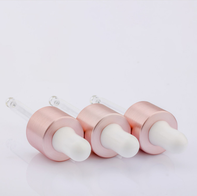 20/410 di cappuccio di plastica di alluminio del contagoccia della bottiglia di olio essenziale ha spazzolato il colore rosa di trafilatura