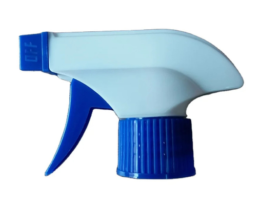 Spruzzatore di trigger in plastica blu bianco 28 mm per la pulizia quotidiana