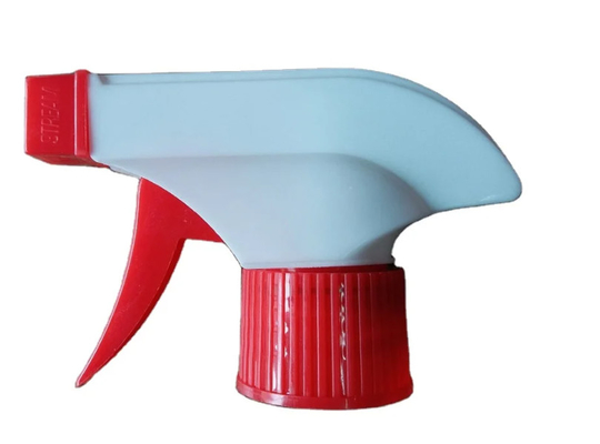 Spruzzatore di trigger in plastica di colore rosso bianco da 28 mm per pulizia del giardino