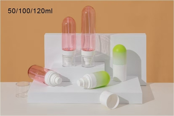 Servizi personali Bottiglia di spray cosmetico di plastica inversa vuota 50ml 100ml e 120ml con sigillo di consegna a caldo e sigillo UV