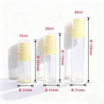 Flacone Airless Ricaricabile di Lusso Vuoto in Materiale PP nei Formati 15ml 30ml 50ml