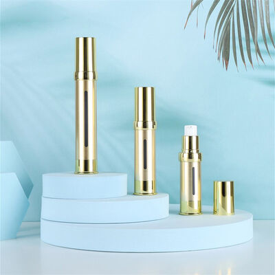 Cina Fornitore Flascia cosmetica di plastica di lusso in argento 15ml 30ml 50ml Dispensatore di pompa del siero di plastica vuoto senza aria di Kinpack