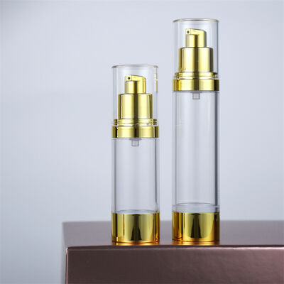AS Airless Bottle Lozione Cosmetica Cura della Pelle Imballaggio Bottiglia Pompa Personalizzata 15ml 30ml 50ml Cartoni Oro Mini Bottiglie Cosmetiche AS/PP
