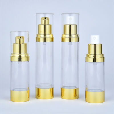 AS Airless Bottle Lozione Cosmetica Cura della Pelle Imballaggio Bottiglia Pompa Personalizzata 15ml 30ml 50ml Cartoni Oro Mini Bottiglie Cosmetiche AS/PP