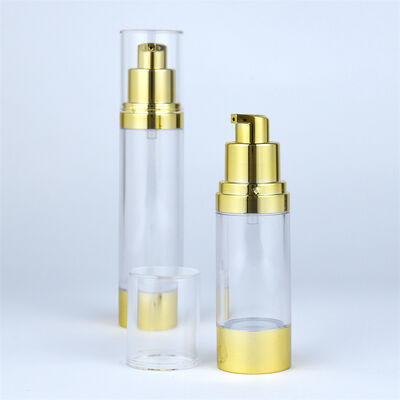AS Airless Bottle Lozione Cosmetica Cura della Pelle Imballaggio Bottiglia Pompa Personalizzata 15ml 30ml 50ml Cartoni Oro Mini Bottiglie Cosmetiche AS/PP