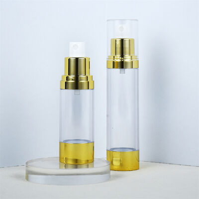 AS Airless Bottle Lozione Cosmetica Cura della Pelle Imballaggio Bottiglia Pompa Personalizzata 15ml 30ml 50ml Cartoni Oro Mini Bottiglie Cosmetiche AS/PP
