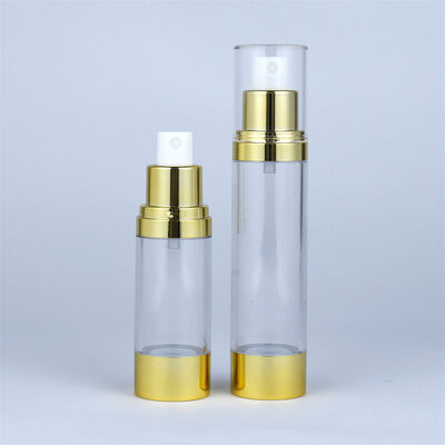 AS Airless Bottle Lozione Cosmetica Cura della Pelle Imballaggio Bottiglia Pompa Personalizzata 15ml 30ml 50ml Cartoni Oro Mini Bottiglie Cosmetiche AS/PP