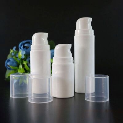 Unico imballaggio cosmetico bianco Bottiglia circolare di plastica senza aria da 50 ml