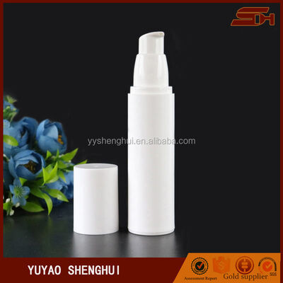Unico imballaggio cosmetico bianco Bottiglia circolare di plastica senza aria da 50 ml