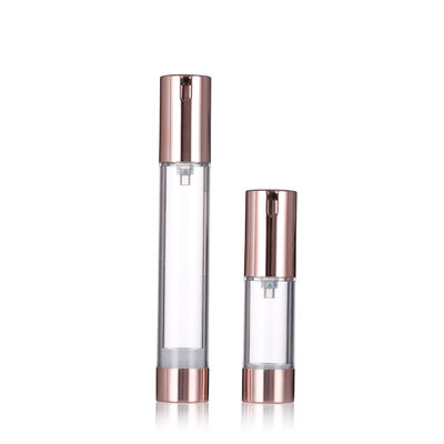 Luxury Rose Gold Bottle di pompa senza aria 15-20ml Bottle di lozione senza aria rotonda Bottle di siero