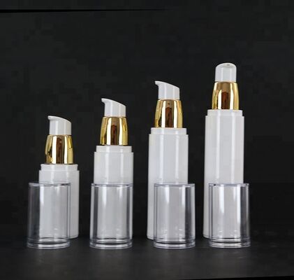 Bottiglia per lozione in plastica Bottiglia per pompa airless per acqua Shmpoo dorata