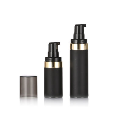 Bottiglia nera senza aria di alta qualità 15ml 30ml 50ml Bottiglie cosmetiche senza aria in plastica in PP