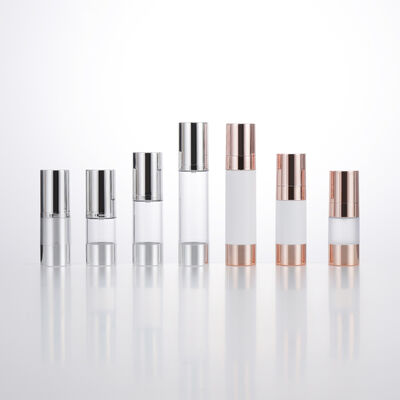 Viaggio vuoto Mini Bottiglia rotonda di lozione senza aria 15ml 30ml 50ml Bottiglia aspiratrice Rose Gold
