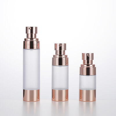 Viaggio vuoto Mini Bottiglia rotonda di lozione senza aria 15ml 30ml 50ml Bottiglia aspiratrice Rose Gold