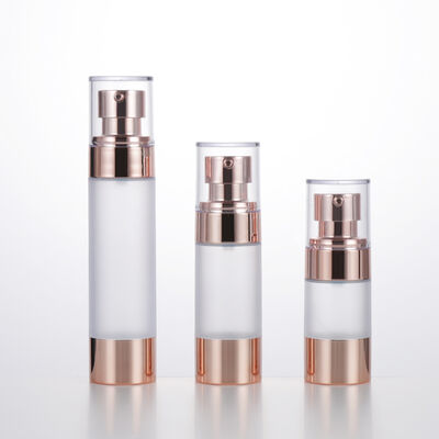 Viaggio vuoto Mini Bottiglia rotonda di lozione senza aria 15ml 30ml 50ml Bottiglia aspiratrice Rose Gold