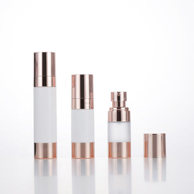 Viaggio vuoto Mini Bottiglia rotonda di lozione senza aria 15ml 30ml 50ml Bottiglia aspiratrice Rose Gold