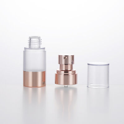 Viaggio vuoto Mini Bottiglia rotonda di lozione senza aria 15ml 30ml 50ml Bottiglia aspiratrice Rose Gold