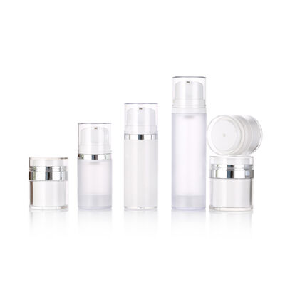 Stoccaggio White Cream Plastic Airless Pump Bottle for Lotion Facial Cleanser & Skin Care Serum 50ml/100ml/150ml Stampa a schermo