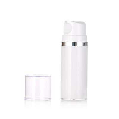 Stoccaggio White Cream Plastic Airless Pump Bottle for Lotion Facial Cleanser & Skin Care Serum 50ml/100ml/150ml Stampa a schermo