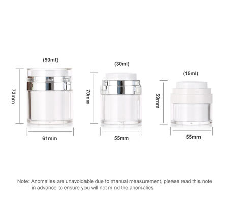 Stoccaggio White Cream Plastic Airless Pump Bottle for Lotion Facial Cleanser & Skin Care Serum 50ml/100ml/150ml Stampa a schermo