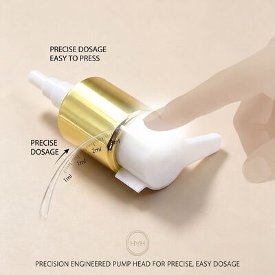 Pompa erogatrice lozione conforme REACH 28/410 Precisione Dosaggio 1.2ml Blocco Sinistra-Destra per Packaging Skincare Europeo OEM