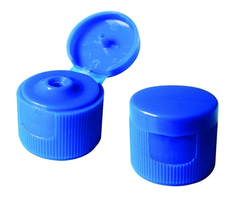Tappi di bottiglia cosmetici di plastica blu, 24mm Flip Top Cap For Disinfectant
