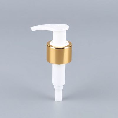 Pompa della lozione della plastica dell'oro bianco, OEM di alluminio del materiale della pompa del sapone della mano 1.2cc
