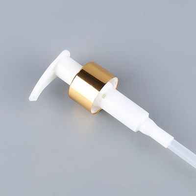 Pompa della lozione della plastica dell'oro bianco, OEM di alluminio del materiale della pompa del sapone della mano 1.2cc