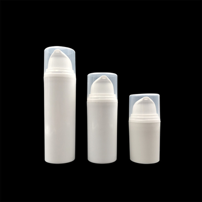 Bottiglie senz'aria vuote bianche della pompa, contenitore d'imballaggio cosmetico 15ml 30ml 50ml